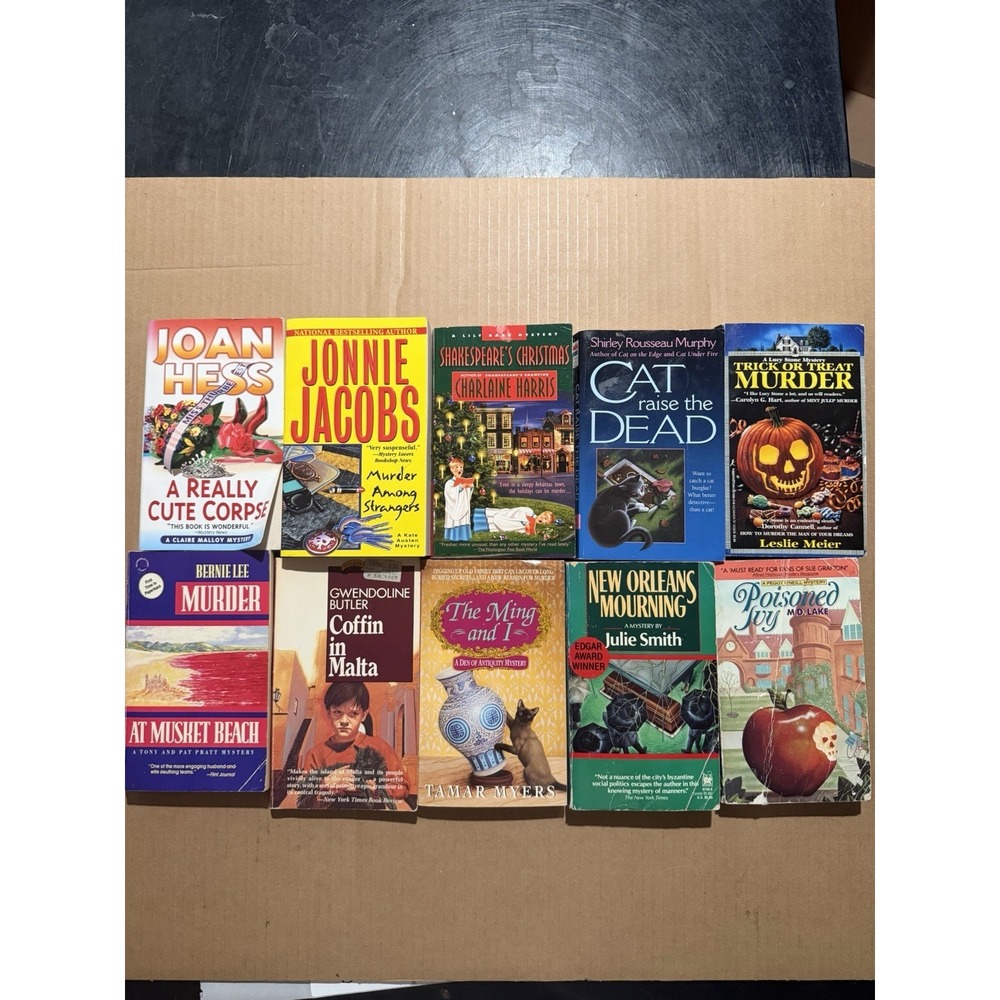 Lot of 10 random murder mystery novel paperback books, various authors B29